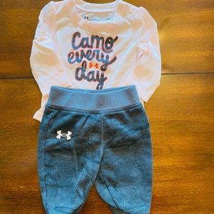 Under Armour Camo Every Day Long-Sleeve Bodysuit and Pants Set Baby Girl 0-3 M